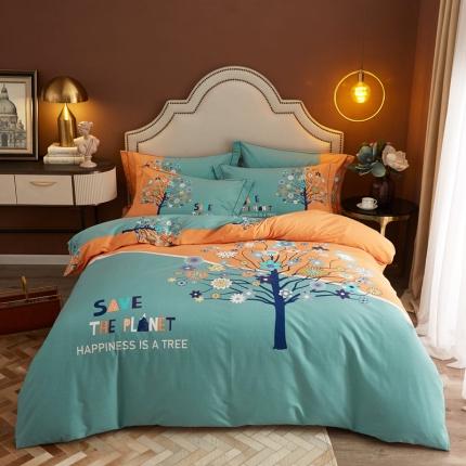 91家纺网 家纺一手货源 找家纺 （总）惠居家 2022大版全棉磨毛四件套中国风花卉