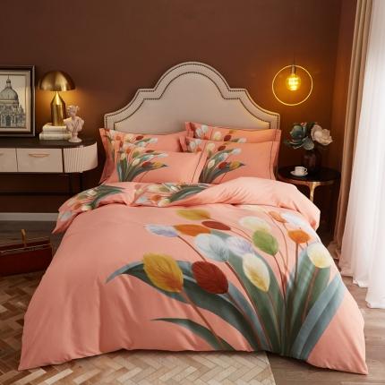 91家纺网 家纺一手货源 找家纺 （总）惠居家 2022大版全棉磨毛四件套中国风花卉