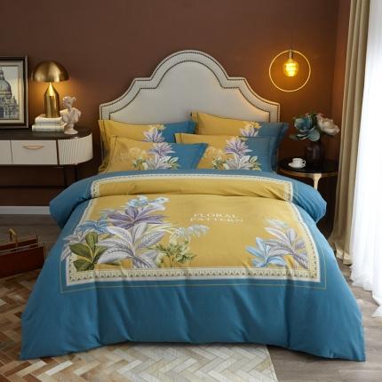 91家纺网 家纺一手货源 找家纺 （总）惠居家 2022大版全棉磨毛四件套中国风花卉