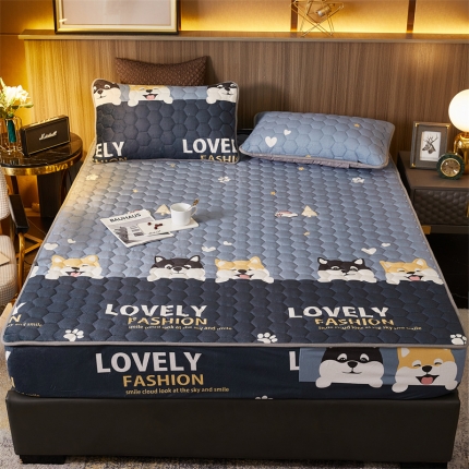 91家纺网 家纺一手货源 找家纺 牛奶绒床笠床罩单件防滑固定加厚全包床单防尘罩席梦思床垫保护套