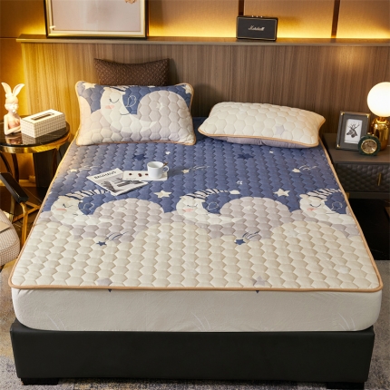 91家纺网 家纺一手货源 找家纺 牛奶绒床笠床罩单件防滑固定加厚全包床单防尘罩席梦思床垫保护套