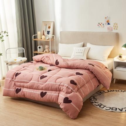 91家纺网 家纺一手货源 找家纺 畅销被业2021新款印花冬被被子被芯 粉红甜心