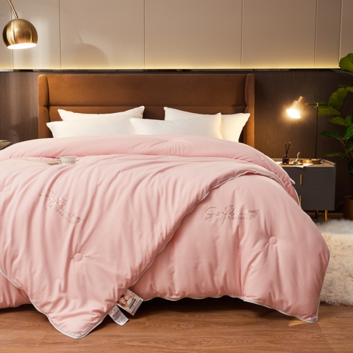 91家纺网 家纺一手货源 找家纺 慕尚 2022新款亲肤二合一大豆子母被镶钻款 大豆粉