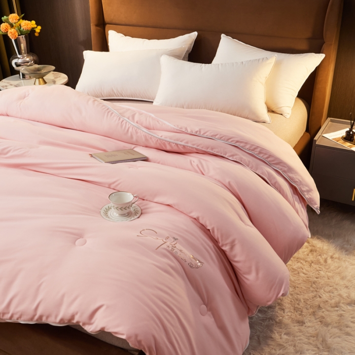 91家纺网 家纺一手货源 找家纺 慕尚 2022新款亲肤二合一大豆子母被镶钻款 大豆粉