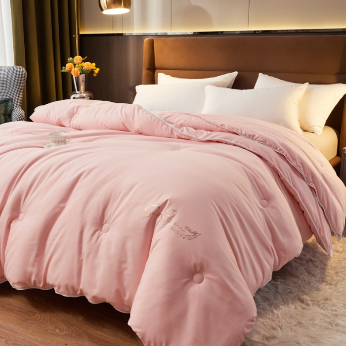 91家纺网 家纺一手货源 找家纺 慕尚 2022新款亲肤二合一大豆子母被镶钻款 大豆粉