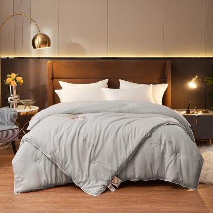 91家纺网 家纺一手货源 找家纺 慕尚 2022新款亲肤二合一大豆子母被镶钻款 大豆灰