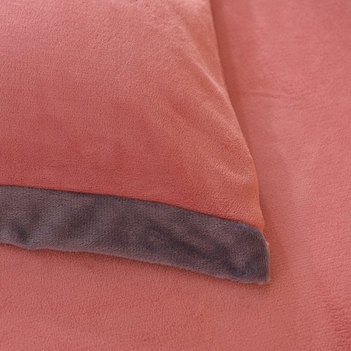 91家纺网 家纺一手货源 找家纺 艾米家居 2021新款牛奶绒刺绣H款四件套 豆沙