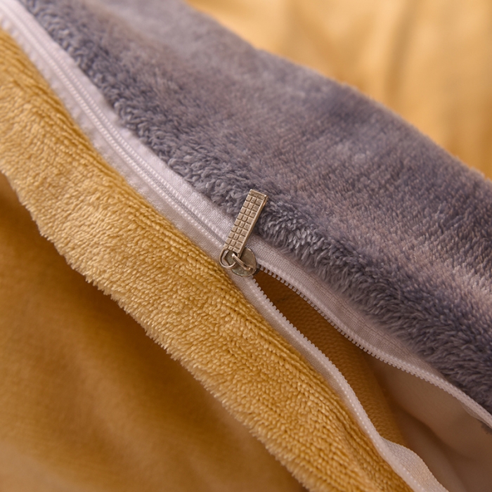 91家纺网 家纺一手货源 找家纺 艾米家居 2021新款牛奶绒刺绣H款四件套 黄