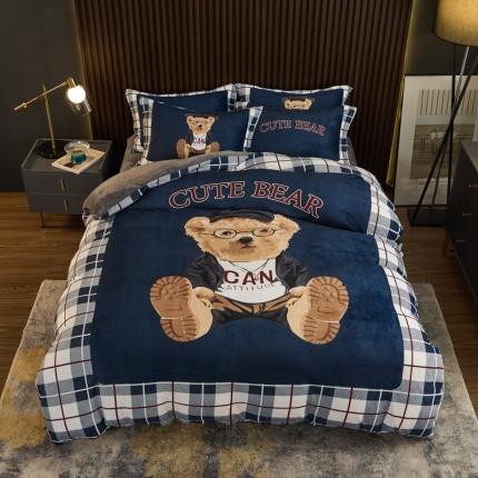 91家纺网 家纺一手货源 找家纺 （总）宅部落 2021新款牛奶绒法莱绒大版卡通四件套