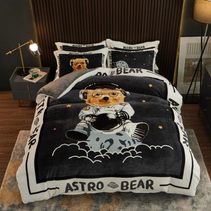 91家纺网 家纺一手货源 找家纺 （总）宅部落 2021新款牛奶绒法莱绒大版卡通四件套