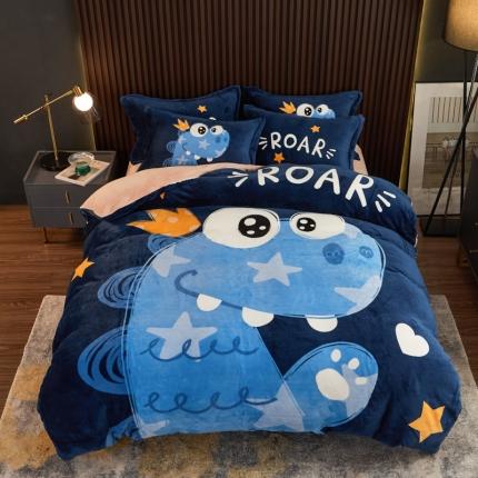 91家纺网 家纺一手货源 找家纺 （总）宅部落 2021新款牛奶绒法莱绒大版卡通四件套