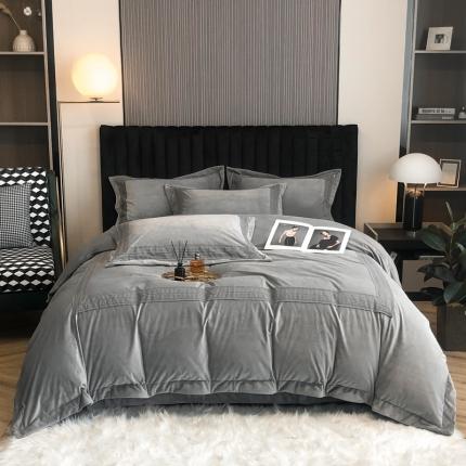 91家纺网 家纺一手货源 找家纺 （总）榻尚 2023新款柔肤绒花边款四件套遇见系列