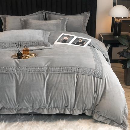 91家纺网 家纺一手货源 找家纺 （总）榻尚 2023新款柔肤绒花边款四件套遇见系列