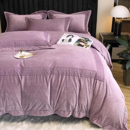 91家纺网 家纺一手货源 找家纺 （总）榻尚 2023新款柔肤绒花边款四件套遇见系列