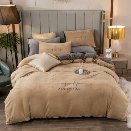 91家纺网 家纺一手货源 找家纺 （总）玉宇阁 2022年新加厚保暖牛奶绒四件套水晶法莱绒直播