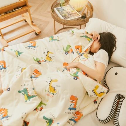 91家纺网 家纺一手货源 找家纺 丽笙 2021新款60SA类长绒棉驱蚊儿童夏被 都市恐龙