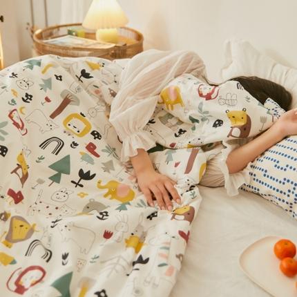 91家纺网 家纺一手货源 找家纺 丽笙 2021新款60SA类长绒棉驱蚊儿童夏被 森林派对