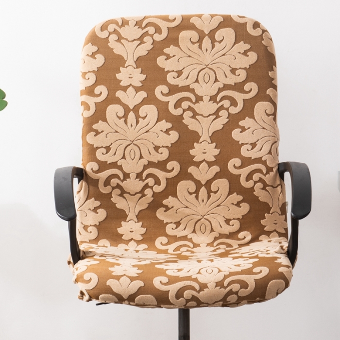 91家纺网 家纺一手货源 找家纺 弹力欧式提花老板椅套 厚款旋转办公椅套子 带拉链扶手椅子套