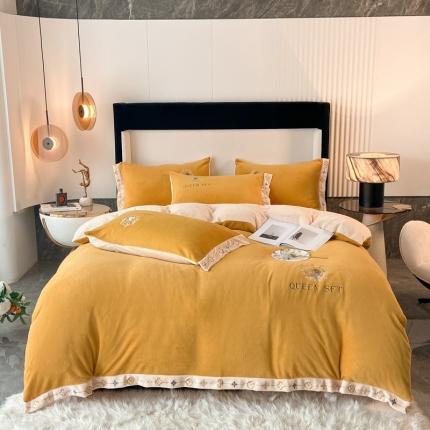 91家纺网 家纺一手货源 找家纺 （总）索飞特2021新款牛奶绒刺绣工艺款四件套-漫渡莎