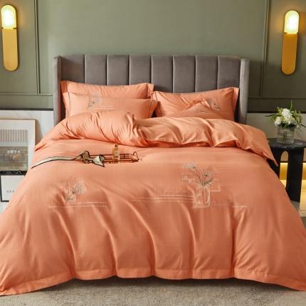 惠居家 全棉磨毛绣花四件套 怡香系列 桔