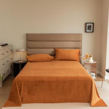 寐眠2021新款天鹅绒床单 焦糖纯色