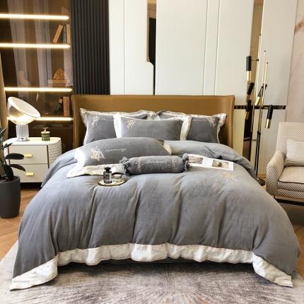 馨蕊家居 2021秋冬轻奢煦暖绒系列新品 美人鱼-高级灰