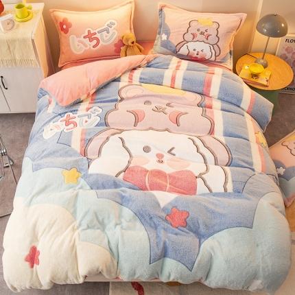 91家纺网 家纺一手货源 找家纺 （总）塔塔家居 2025新款雪花绒大版卡通四件套