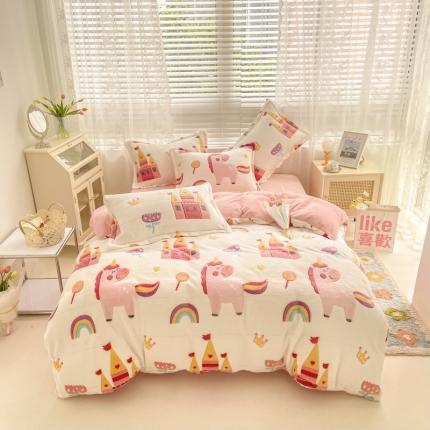 91家纺网 家纺一手货源 找家纺 （总）川悦生活 2021新款立体雪花绒四件套直播供货