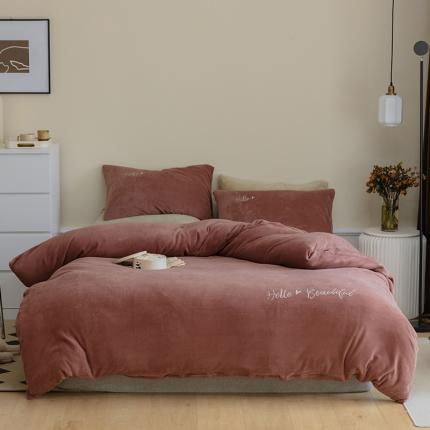 91家纺网 家纺一手货源 找家纺 （总）寐眠2021新款牛奶绒四件套法莱水晶宝宝贝贝金貂烂花绒