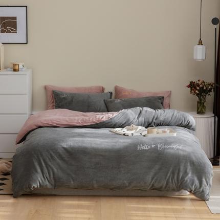 91家纺网 家纺一手货源 找家纺 （总）寐眠2021新款牛奶绒四件套法莱水晶宝宝贝贝金貂烂花绒