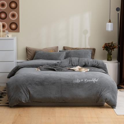 91家纺网 家纺一手货源 找家纺 （总）寐眠2021新款牛奶绒四件套法莱水晶宝宝贝贝金貂烂花绒