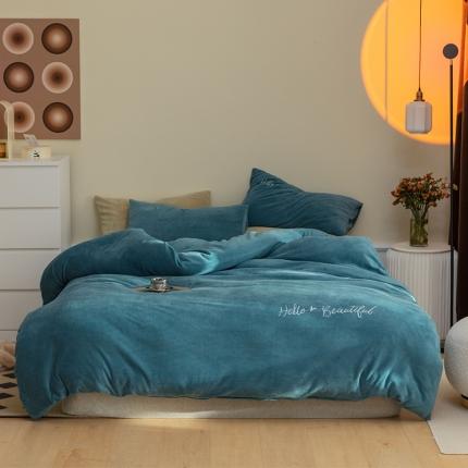 91家纺网 家纺一手货源 找家纺 （总）寐眠2021新款牛奶绒四件套法莱水晶宝宝贝贝金貂烂花绒