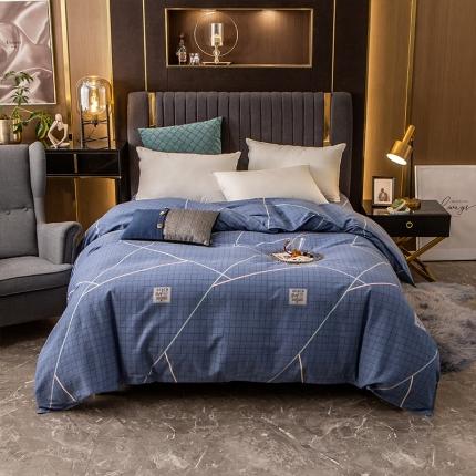 91家纺网 家纺一手货源 找家纺 凯磊 2021新款.加厚磨毛单被套 卡地亚-蓝