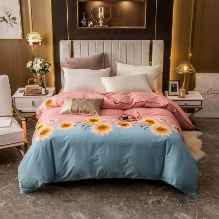 91家纺网 家纺一手货源 找家纺 凯磊 2021新款.加厚磨毛单被套 向阳花开