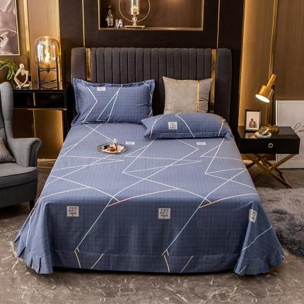 91家纺网 家纺一手货源 找家纺 凯磊 2021新款.加厚磨毛单床单 卡地亚-蓝