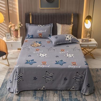 91家纺网 家纺一手货源 找家纺 凯磊 2021新款.加厚磨毛单床单小熊吉米