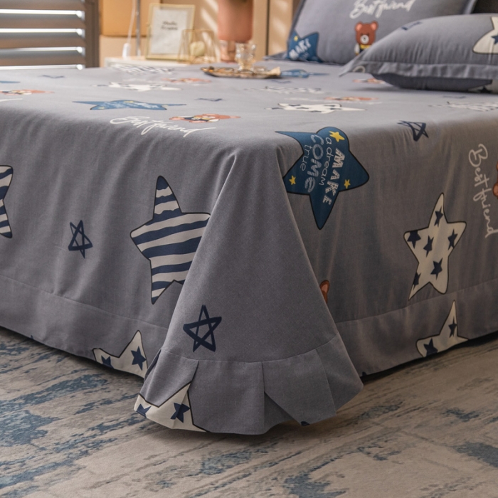 91家纺网 家纺一手货源 找家纺 凯磊 2021新款.加厚磨毛单床单小熊吉米