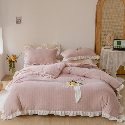 91家纺网 家纺一手货源 找家纺 FORTWO 2022新款230克全消光牛奶绒四件套芝士-紫