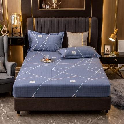 91家纺网 家纺一手货源 找家纺 凯磊 2021新款.加厚磨毛单床笠卡地亚-蓝