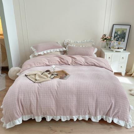 91家纺网 家纺一手货源 找家纺 FORTWO 2022新款230克全消光牛奶绒四件套芝士-紫