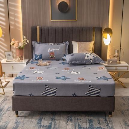 91家纺网 家纺一手货源 找家纺 凯磊 2021新款.加厚磨毛单床笠小熊吉米