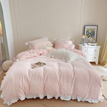 FORTWO 2022新款230克全消光牛奶绒四件套泡芙-粉