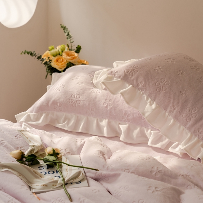 91家纺网 家纺一手货源 找家纺 FORTWO 2022新款230克全消光牛奶绒四件套奶酪-紫