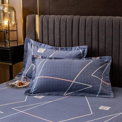 91家纺网 家纺一手货源 找家纺 凯磊 2021新款.加厚磨毛单枕套一只 卡地亚-蓝