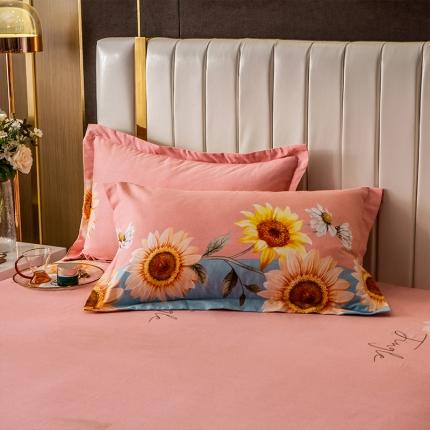 91家纺网 家纺一手货源 找家纺 凯磊 2021新款.加厚磨毛单枕套一对 向阳花开