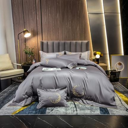 91家纺网 家纺一手货源 找家纺 （总）凯磊家纺2021新款高支高密.澳棉刺绣四件套-星月系列