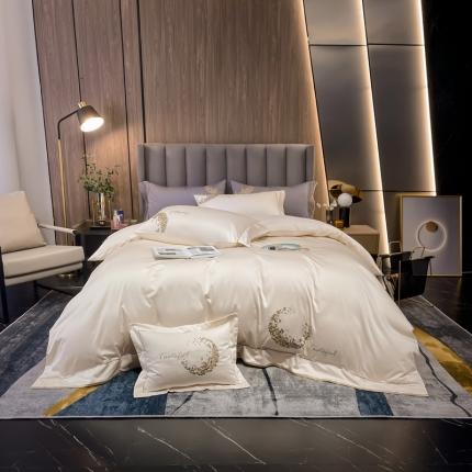 91家纺网 家纺一手货源 找家纺 （总）凯磊家纺2021新款高支高密.澳棉刺绣四件套-星月系列