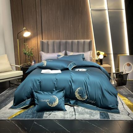 91家纺网 家纺一手货源 找家纺 （总）凯磊家纺2021新款高支高密.澳棉刺绣四件套-星月系列