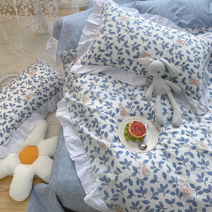 91家纺网 家纺一手货源 找家纺 （总）曼之夏 2022新款全棉花边款床裙四件套