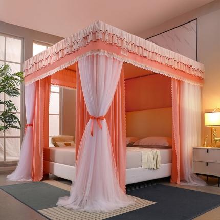 91家纺网 家纺一手货源 找家纺 艾晶美家纺 2021新款公主双杆落地双层床幔蚊帐 香妃玉